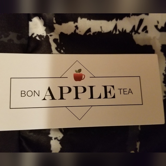 Bon Apple Tea silky black and white abstract pocket wide leg pants size 1XL - Picture 7 of 7